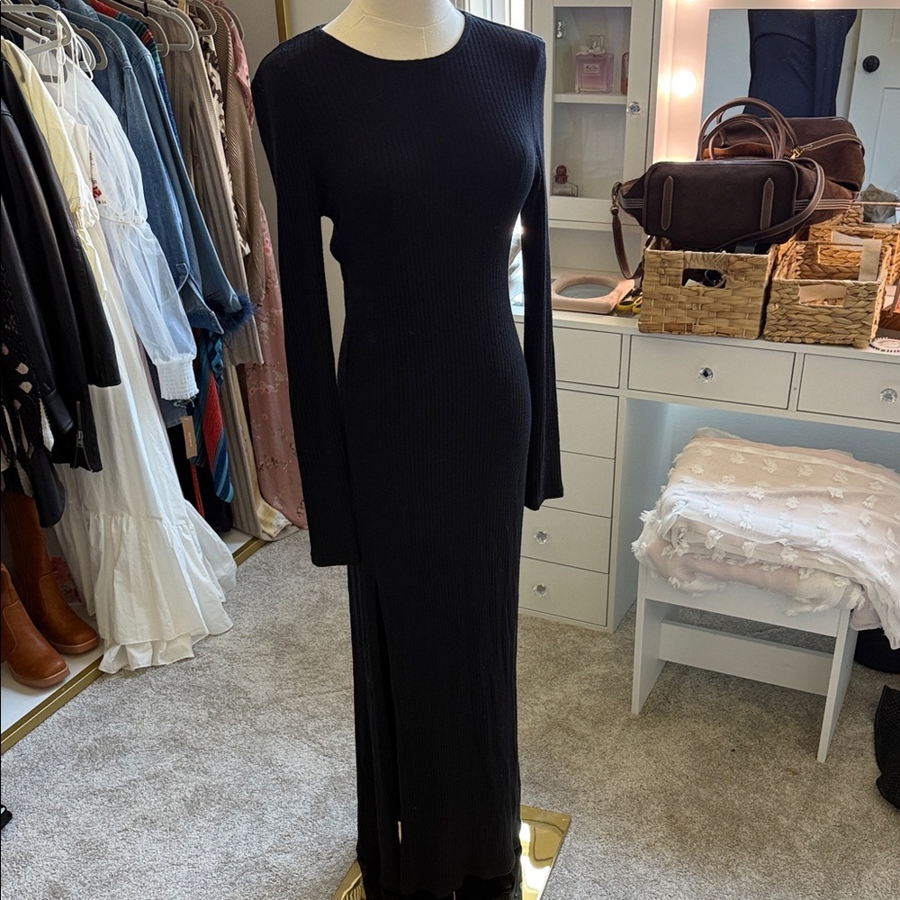 Reformation Black Long Sleeve Dress size small